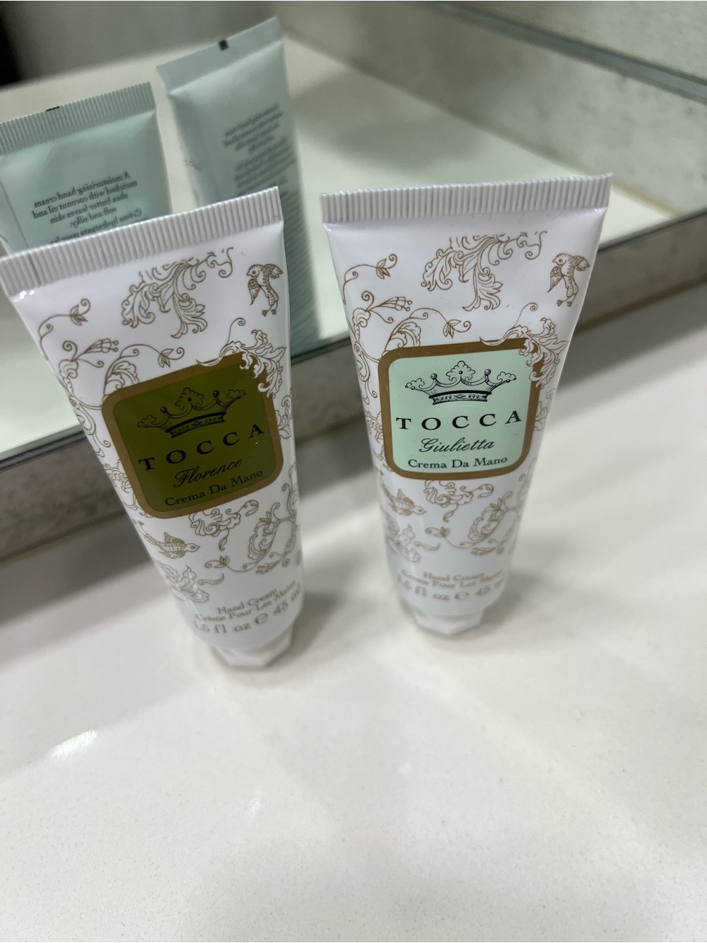 Tocca Hand Cream Duo in White with Gold Accents